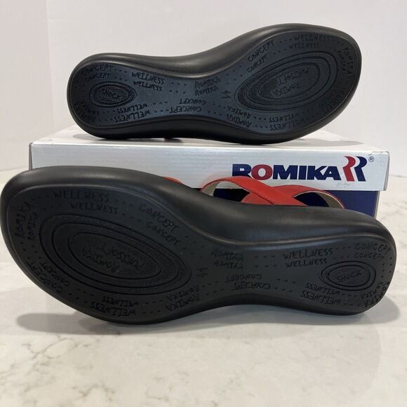 Romika NEW Ibiza Strappy Leather Sandals Red EU 41 US 10-10.5 Comfort Adjustable - Picture 2 of 14